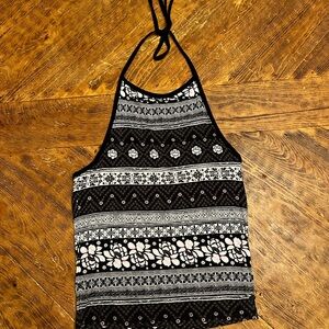 Black and White Halter Top